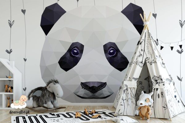 wielka głowa uroczej pandy - fototapeta dla dzieci