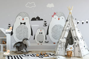 rodzina pingwinów - fototapeta dla dzieci