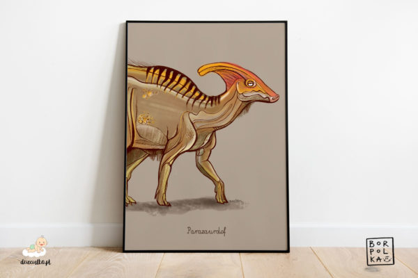 narysowany parazaurolof – artystyczny plakat