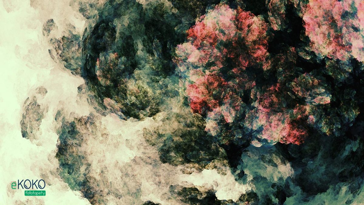 zburzona kwiatowa abstrakcja - fototapeta