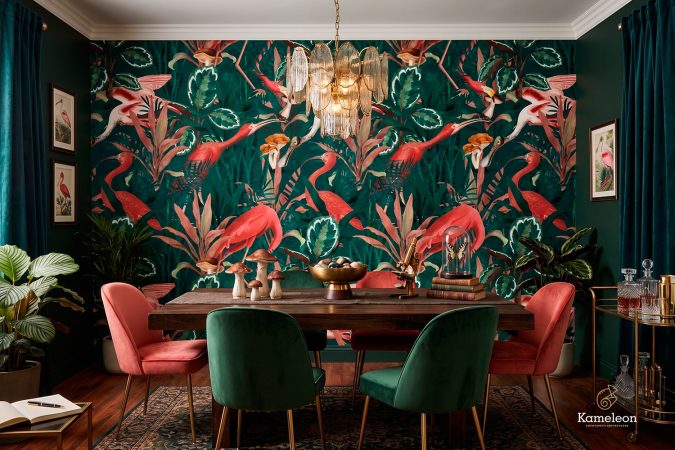 Tapeta Flamingo Jungle