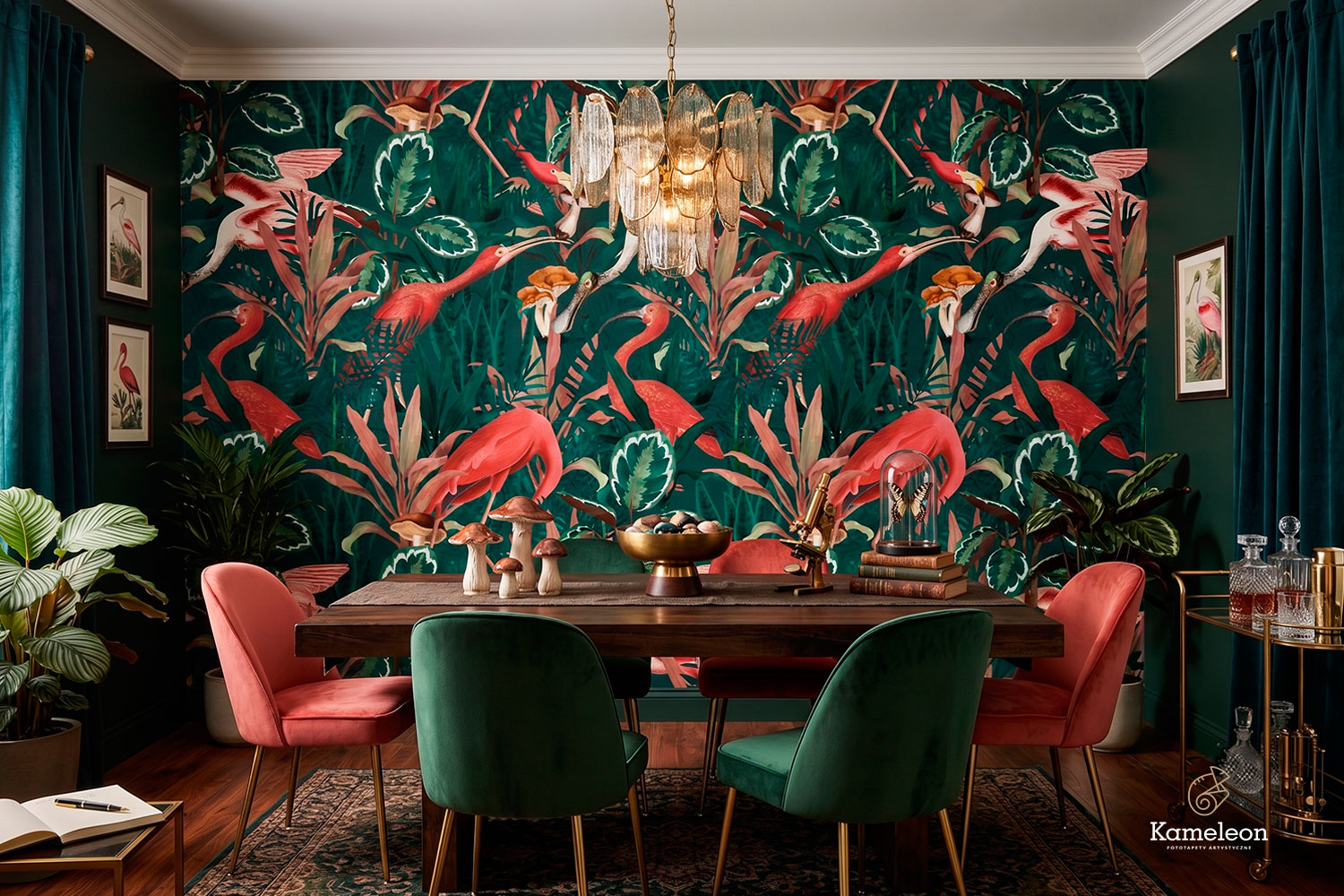 Tapeta “Flamingo Jungle”