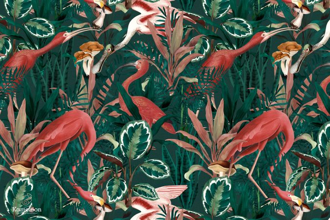 Tapeta Flamingo Jungle