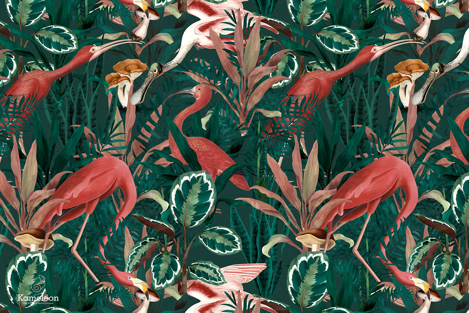 Tapeta Flamingo Jungle